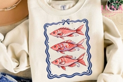 Vintage Fish Illustration PNG, Coquette Bow Fish Clipart PNG Product Image 2