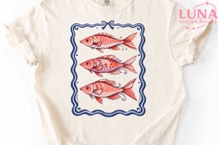 Vintage Fish Illustration PNG, Coquette Bow Fish Clipart PNG Product Image 4