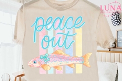 Peace Out Trout Fish PNG, Coquette Fishing Sublimation PNG Product Image 2
