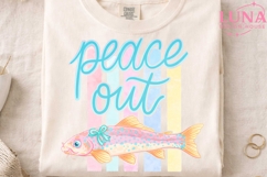 Peace Out Trout Fish PNG, Coquette Fishing Sublimation PNG Product Image 3