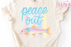 Peace Out Trout Fish PNG, Coquette Fishing Sublimation PNG Product Image 4