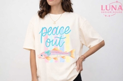 Peace Out Trout Fish PNG, Coquette Fishing Sublimation PNG Product Image 5