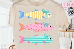Cute Coquette Fish with Bows PNG, Girly Fish Clipart PNG Product Image 2