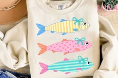 Cute Coquette Fish with Bows PNG, Girly Fish Clipart PNG Product Image 3