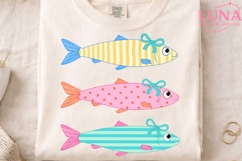 Cute Coquette Fish with Bows PNG, Girly Fish Clipart PNG Product Image 4