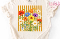 Wildflower Garden Stripes PNG, Floral Clipart, Botanical PNG Product Image 4