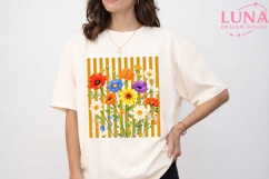 Wildflower Garden Stripes PNG, Floral Clipart, Botanical PNG Product Image 5