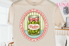 Coquette Pickles Jar PNG, Pink Bow Pickle Sublimation, Retro Product Image 2