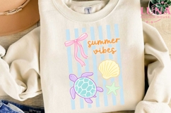 Summer Vibes Sea Turtle PNG, Beach Clipart, Coastal PNG Product Image 3