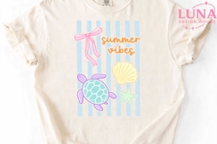 Summer Vibes Sea Turtle PNG, Beach Clipart, Coastal PNG Product Image 1