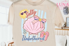 Salty &amp; Unbothered PNG, Beach Shell Bow PNG, Summer Sublimation Product Image 2