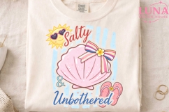Salty &amp; Unbothered PNG, Beach Shell Bow PNG, Summer Sublimation Product Image 4