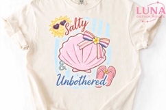 Salty &amp; Unbothered PNG, Beach Shell Bow PNG, Summer Sublimation Product Image 5