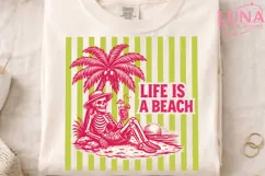 Life Is A Beach Skeleton Summer PNG, Beach Vibes Sublimation Product Image 4