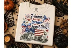 Freedom Rings Small Town PNG Shirt Desig Product Image 3