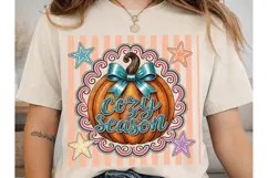 Cozy Season Pumpkin Bow PNG Shirt Design Product Image 2