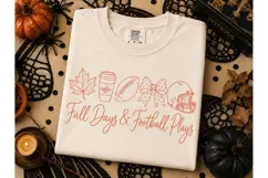 Fall Days Football Plays PNG Shirt Desig Product Image 3