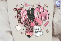 Teach Teacher Pink Leopard PNG Clipart Product Image 2