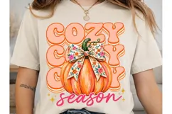 Cozy Season Pumpkin PNG Sublimation Tee Product Image 3