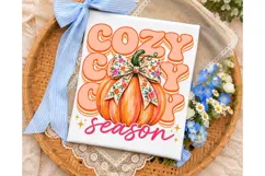 Cozy Season Pumpkin PNG Sublimation Tee Product Image 5