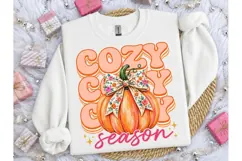 Cozy Season Pumpkin PNG Sublimation Tee Product Image 2