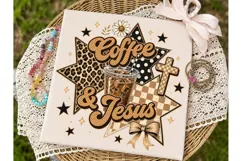 Coffee & Jesus PNG Sublimation Shirt Des Product Image 1
