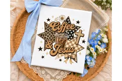 Coffee & Jesus PNG Sublimation Shirt Des Product Image 3