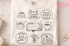 Book Lover Doodles PNG, Reading Clipart Bundle, Bookish PNG Product Image 4
