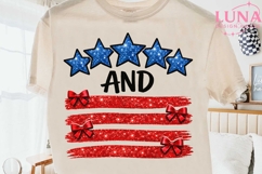 Stars and Stripes Bows PNG, Patriotic Glitter PNG, 4th of Ju Product Image 2