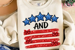 Stars and Stripes Bows PNG, Patriotic Glitter PNG, 4th of Ju Product Image 3