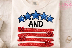 Stars and Stripes Bows PNG, Patriotic Glitter PNG, 4th of Ju Product Image 4