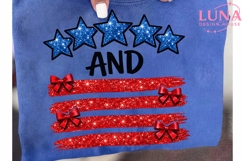 Stars and Stripes Bows PNG, Patriotic Glitter PNG, 4th of Ju Product Image 6