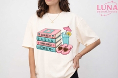 Beach Reading Summer Books Stack PNG, Bookish Summer Clipart Product Image 1