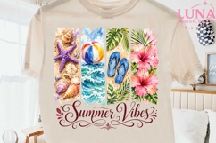 Summer Vibes Beach Watercolor PNG, Tropical Beach Sublimation Product Image 2