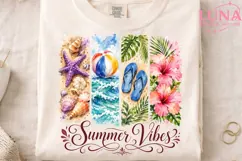 Summer Vibes Beach Watercolor PNG, Tropical Beach Sublimation Product Image 4