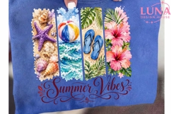 Summer Vibes Beach Watercolor PNG, Tropical Beach Sublimation Product Image 6