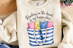 Beach Reading Books Tote Bag PNG, Summer Book Lover Clipart Product Image 2