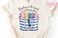 Beach Reading Books Tote Bag PNG, Summer Book Lover Clipart Product Image 4