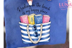 Beach Reading Books Tote Bag PNG, Summer Book Lover Clipart Product Image 6