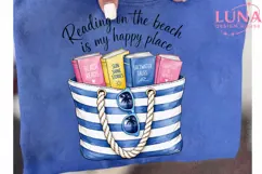 Beach Reading Books Tote Bag PNG, Summer Book Lover Clipart Product Image 6