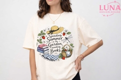 Summer Garden Reading Books PNG, Cottagecore Book Lover Clip Product Image 5