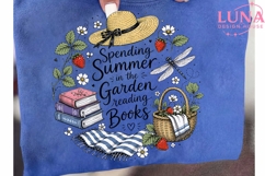 Summer Garden Reading Books PNG, Cottagecore Book Lover Clip Product Image 6