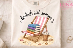 Bookish Girl Summer PNG, Beach Reading PNG, Book Lover PNG Product Image 4
