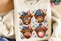 Highland Cow 4th of July PNG, Patriotic Cow Clipart, USA Cow Product Image 3