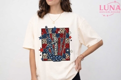 Skeleton Peace Hand Patriotic PNG, 4th of July Leopard PNG Product Image 5