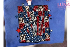Skeleton Peace Hand Patriotic PNG, 4th of July Leopard PNG Product Image 6