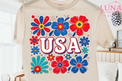 USA Floral Patriotic PNG, 4th of July Sublimation PNG Product Image 2