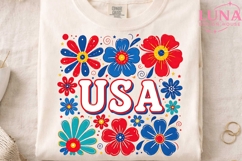USA Floral Patriotic PNG, 4th of July Sublimation PNG Product Image 4