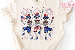 Dancing Skeletons 4th of July PNG, Patriotic Skeleton PNG Product Image 4