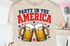 Party in the America Beer Mugs PNG, 4th of July PNG, Patriot Product Image 2